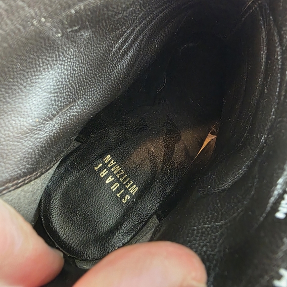 Stuart Weitzman Women's Brown Leather Wedge Heel Boot Ankle Bootie Gum Sole sz 8 - Picture 11 of 12